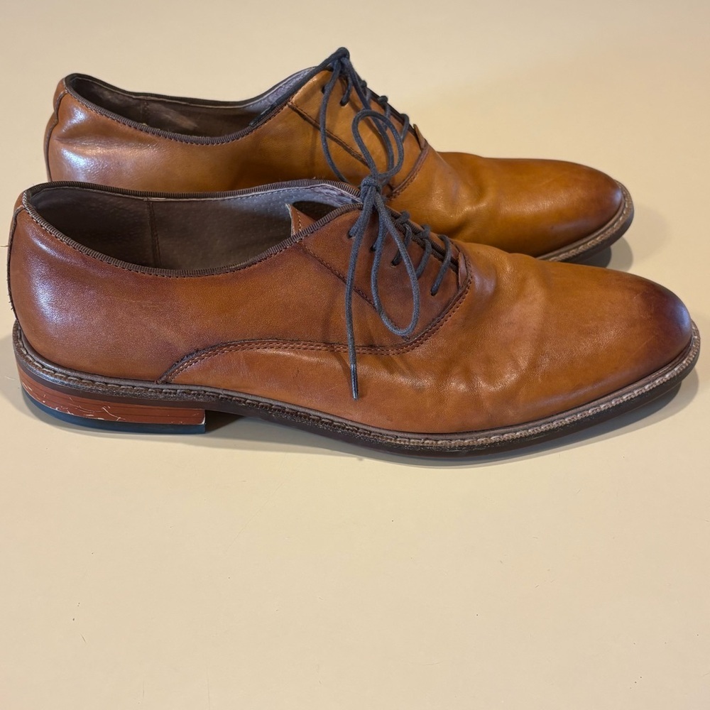 Aston Grey Collection Leu leather oxford Men's Brown Dress Shoes Size 9